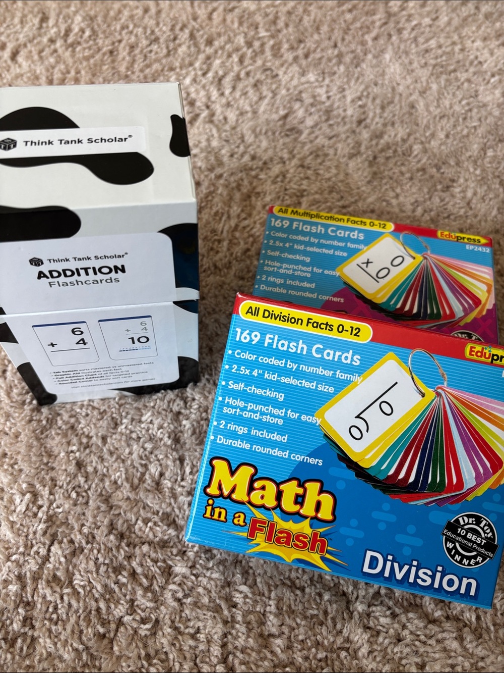 Mult/div/addition flash cards